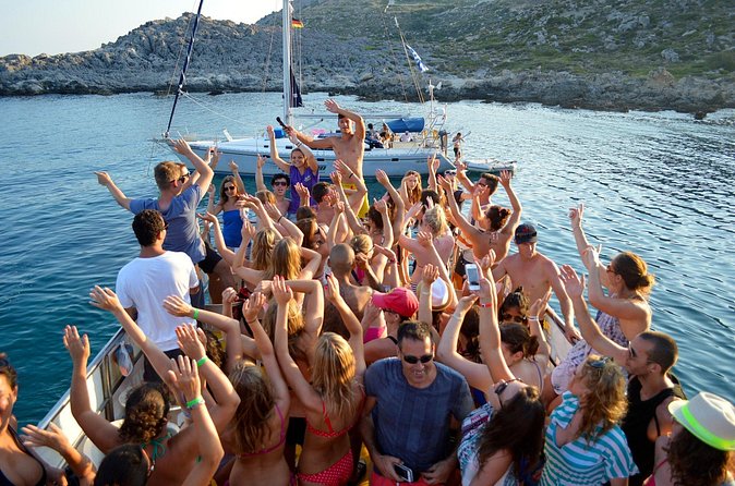 Boat Party Cruise with Live DJ - Traganou Caves swim stop: plan for at least two water breaks