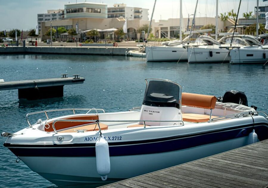 Boat rental (Kallithea & Anthony Quinn & Traganou caves) - The boat setup: 2023 comfort plus shower and a sun-tent