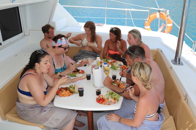 Catamaran Cruises Rhodes - 6 Hours Day Cruise ALL INCLUSIVE - Getting on and off the water: comfort, ladders, and shared space