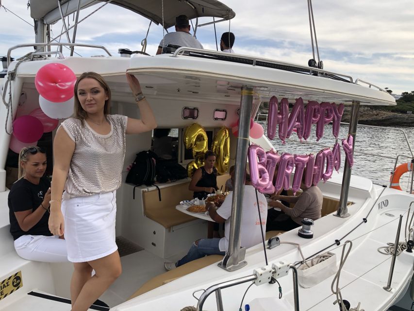 From Rhodes: Private Catamaran Cruise All Inclusive - Stop 1: Anthony Quinn’s Bay swim hour