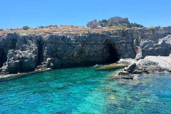 Lindos, Pefkos:Summer Breeze 3 Hour All Inclusive Swimming Cruise - Navarone Bay: longest swim stop plus the Rhodian fruit bowl