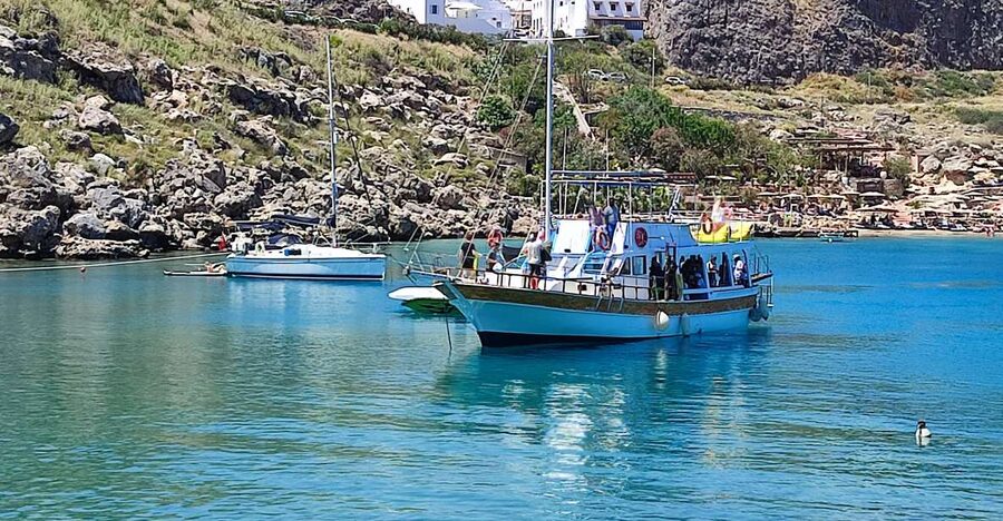 Lindos: Rhodes South-East Coast Cruise with Swim Stops - Lunch on Board: Greek Comfort Without the Buffet Chaos