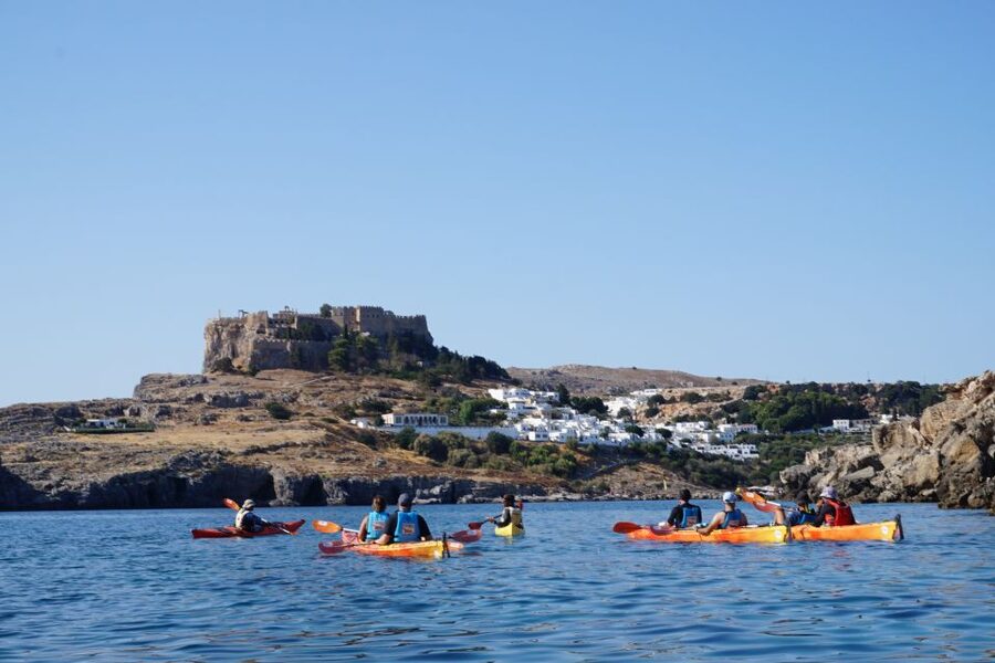 Lindos: Sea Kayaking & Acropolis of Lindos Tour with Lunch - Sea kayaking from Vlycha Beach: two experiences in one Rhodes day