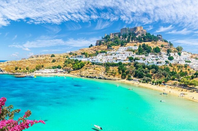Private Day Tour to Lindos! - Charaki seafront stop: food, clear water, and the castle-view factor