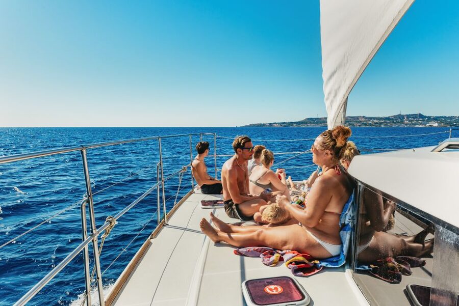 Rhodes: All-Inclusive Catamaran Cruise with Lunch and Drinks - Ladiko Bay: the quiet, clear-water swim that resets your mood