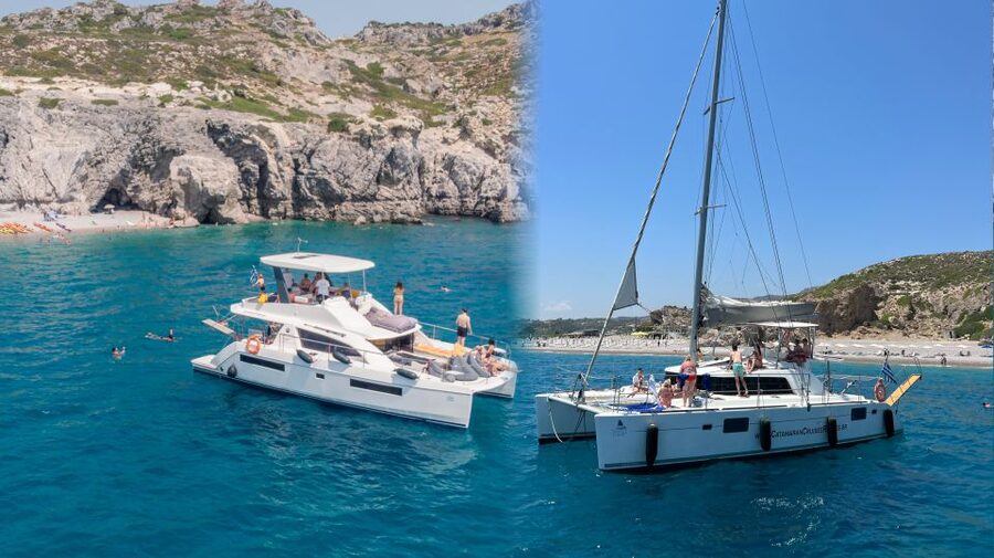 Rhodes: All-Inclusive Catamaran Cruise with Lunch and Drinks - What you eat and drink: Greek lunch + unlimited drinks at a good time