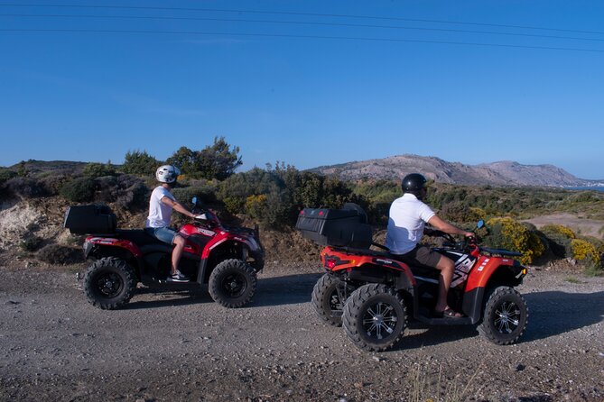 Rhodes ATV Quad Adventure Guided Tour 2 or 1 person on 1 Quad - Stop 1: Mavros Kavos Beach for swimming and a break from the dust