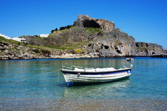 RHODES BEST FIRST IMPRESSION FOR CRUISE SHIP VISITORS - 4 people - Lindos Beach Vantage: The White Sand Moment Before the Village