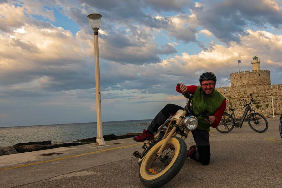 Rhodes: E-bike Highlights Sunset or Morning Photo Tour - Mandraki Harbour: getting your bearings by the sea