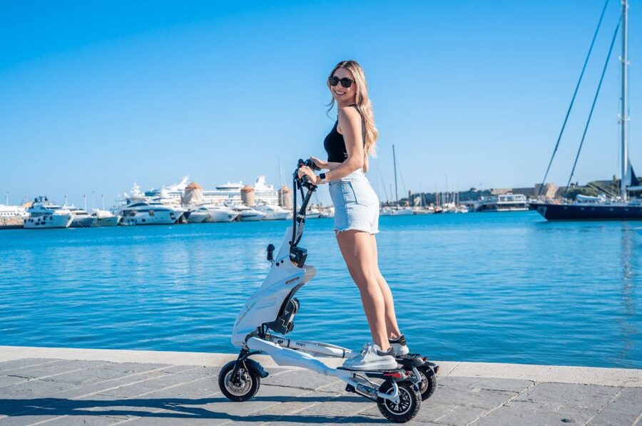 Rhodes: Explore the New and Medieval City on Trikkes - Meeting at Golden Corner and Getting Comfortable on a Trikke