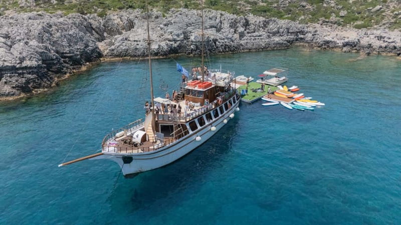 Rhodes: Gulet Trip with Food, Drinks, SUP, Kayak & Swimming - Kallithea Thermal Springs: Architecture + Water Break Without the Fuss