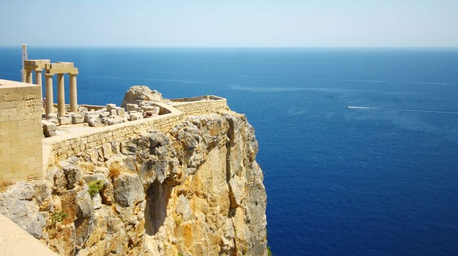 The acropolis at Lindos above the Aegean