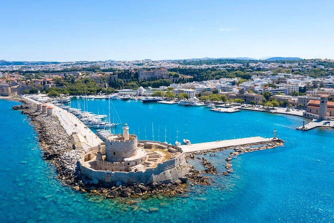 Rhodes Medieval town and Lindos Acropolis guided tour with Minibus . - Stop 2: Mandraki Port and the Colossus of Rhodes Spot