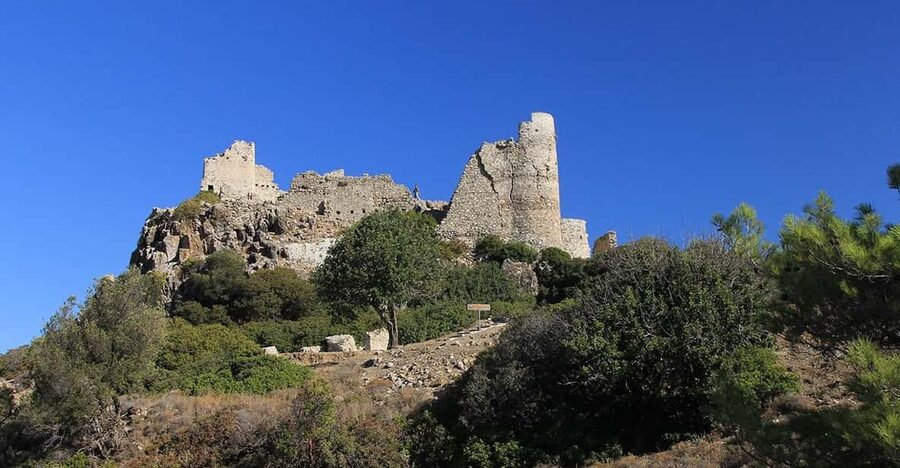 Rhodes: Self Drive 4x4 safari - Pick ups South - Monolithos village lunch: views first, then you eat