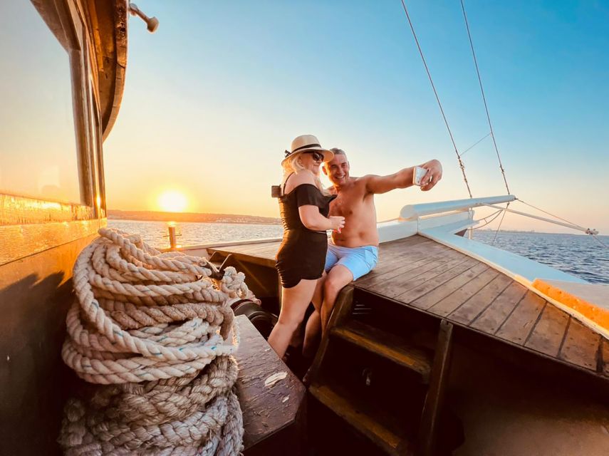 Rhodes: Sunset Cruise with Greek BBQ and Unlimited Drinks - Finding Rhodes Sea Lines and the Aphrodite Duchess
