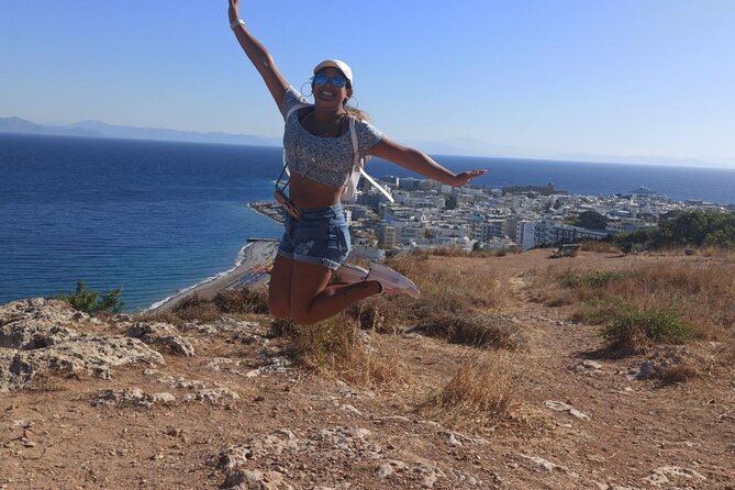 Rhodes to Anthony Quinn Bay E-Bike & Snorkelling Tour - Acropolis area time: what you gain by cycling up